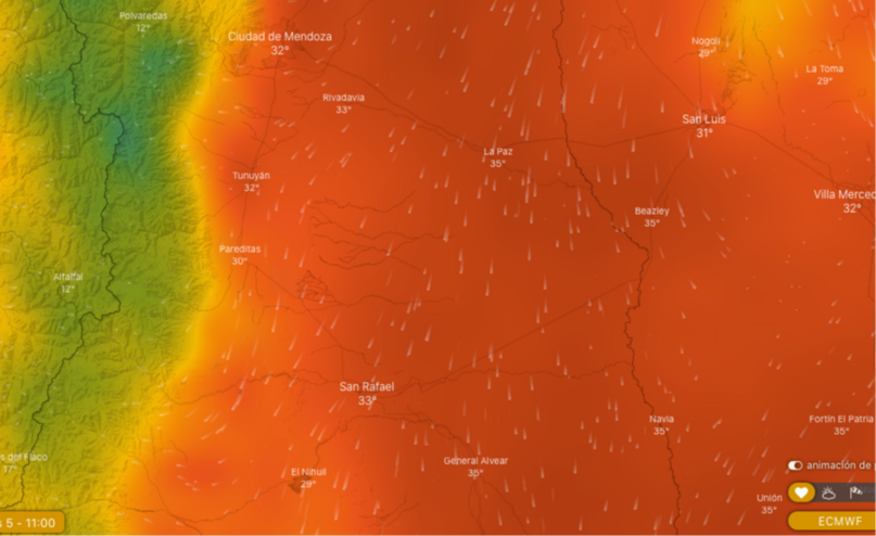 Ola de calor en Mendoza: estas son las localidades más castigadas
