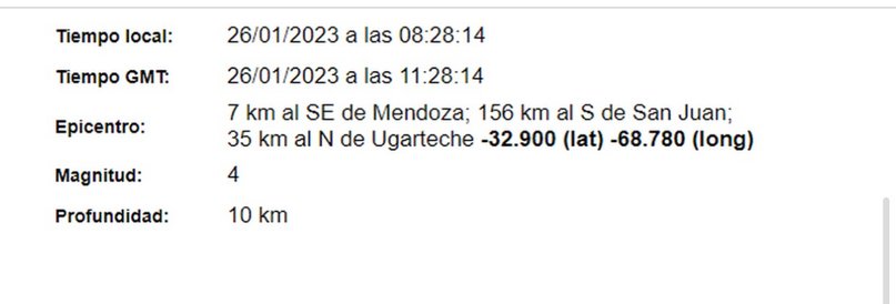 Un fuerte temblor se percibió en Mendoza
