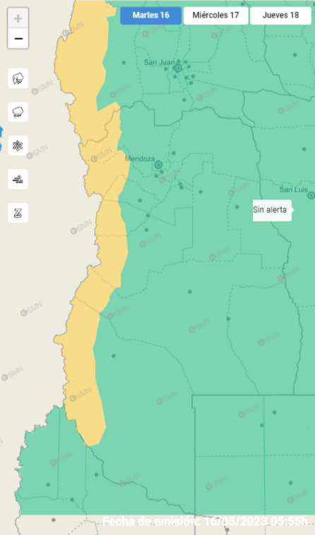 Alerta amarilla en Mendoza por viento zonda: qué zonas afectará