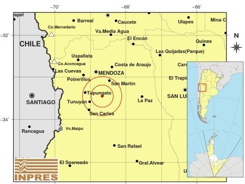 Un sismo de 5.4 grados se percibió en Mendoza sin reporte de daños ni heridos